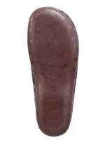 Laurina Pantoffel aus floral bedrucktem Filzmaterial AUBERGINE