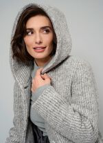 Longjacke mit fester Kapuze 