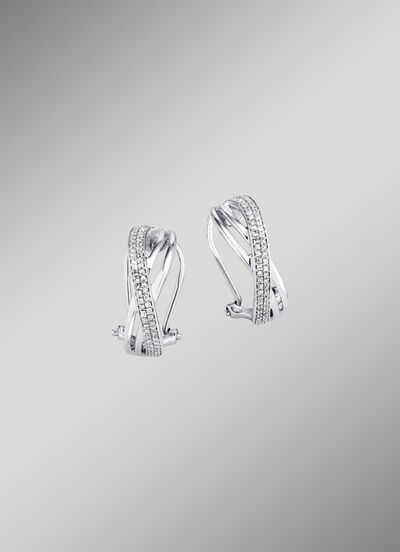 Funkelnde Clipstecker aus Weißgold mit 114 Diamanten 