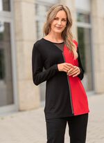 Longshirt mit silberfarbener Pl&auml;ttchenzier 