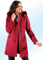 Longjacke in 2 Farben mit kontrastfarbenem Zierstepp an den Schubtaschen 