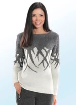 Pullover mit edlem Muster und Glitzer 