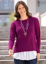 Pullover in Strukturmix BEERE