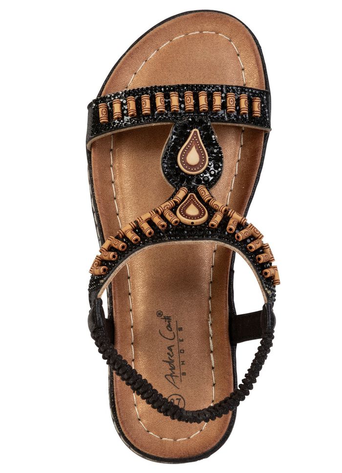 Andrea Conti, stylische Damen-Sandalen, Weite G, mit elastischem Fersenriemchen 