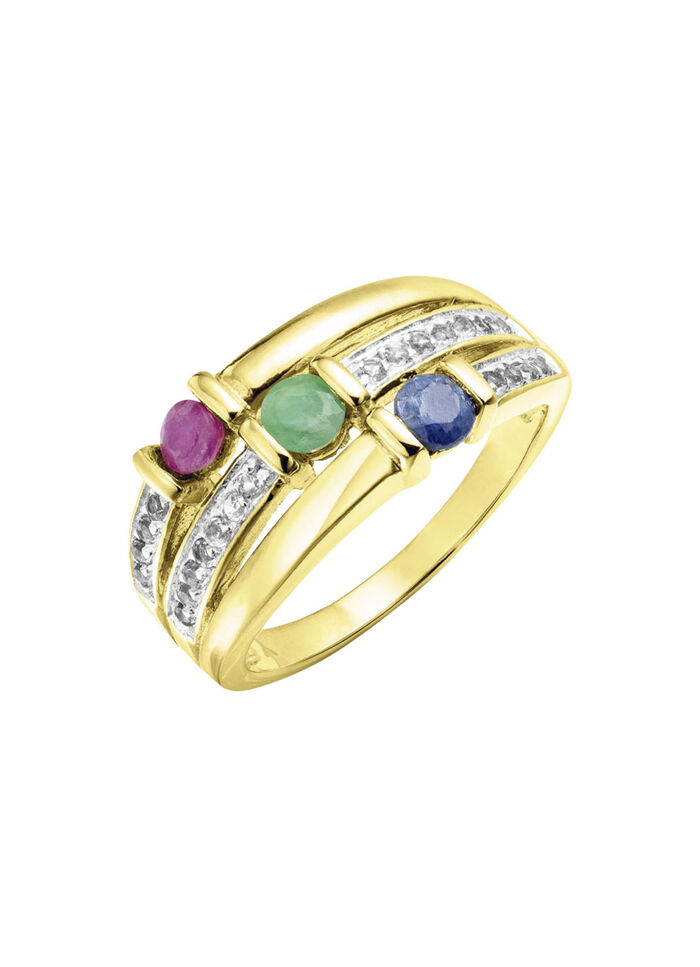 Farbenprächtige Eleganz: Damenring mit echten Edelsteinen 