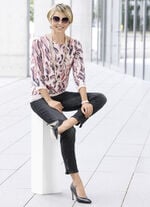 Shirt-Tunika mit Chiffon-Besatz 