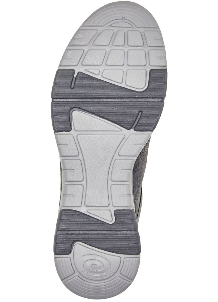 ELENA EDEN Sneaker mit gl&auml;nzend bedrucktem Elastikmaterial TORF-GRAU