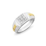 Hochwertiger Herrenring in Bicolor mit Brillanten 