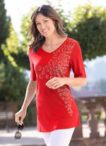 Longshirt mit Glimmerdruck 