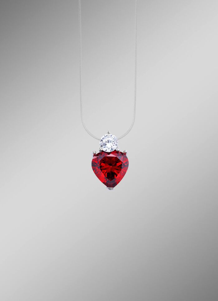 Romantischer Herz-Anh&auml;nger mit Zirkonia 