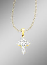 Klassischer Kreuz-Anh&auml;nger mit 6 Brillanten 