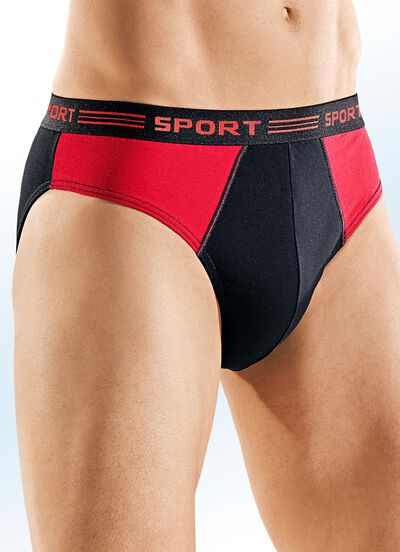 Fünferpack Slips, uni mit Einsätzen 