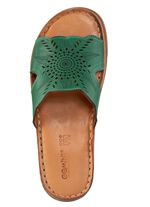 Gemini Pantolette aus Nappaleder mit Perforation GR&Uuml;N