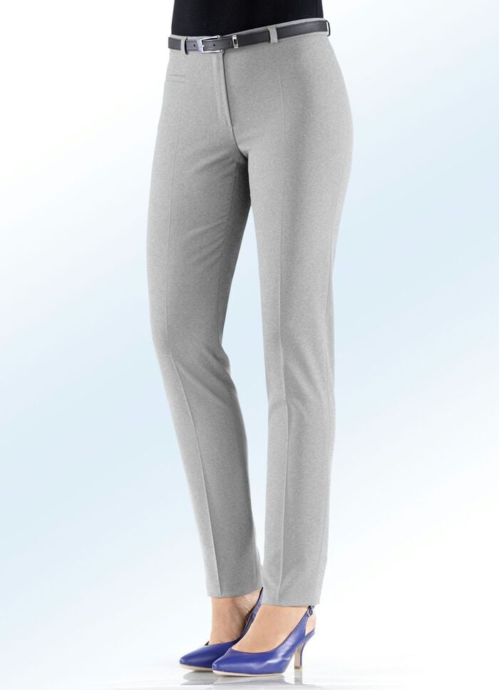 Hose mit schmaler Fu&szlig;weite HELLGRAU MEL.