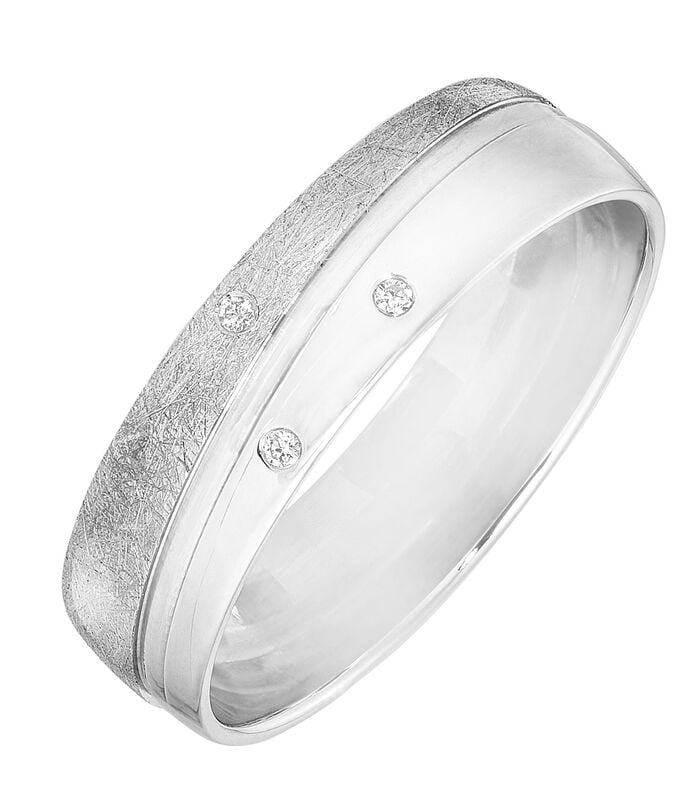 Brillant-Trauring in Wei&szlig;gold 