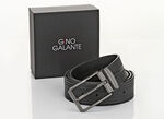GINO GALANTE Herren-Gürtel inkl. Box, zum Kürzen, 4 cm breit SCHWARZ