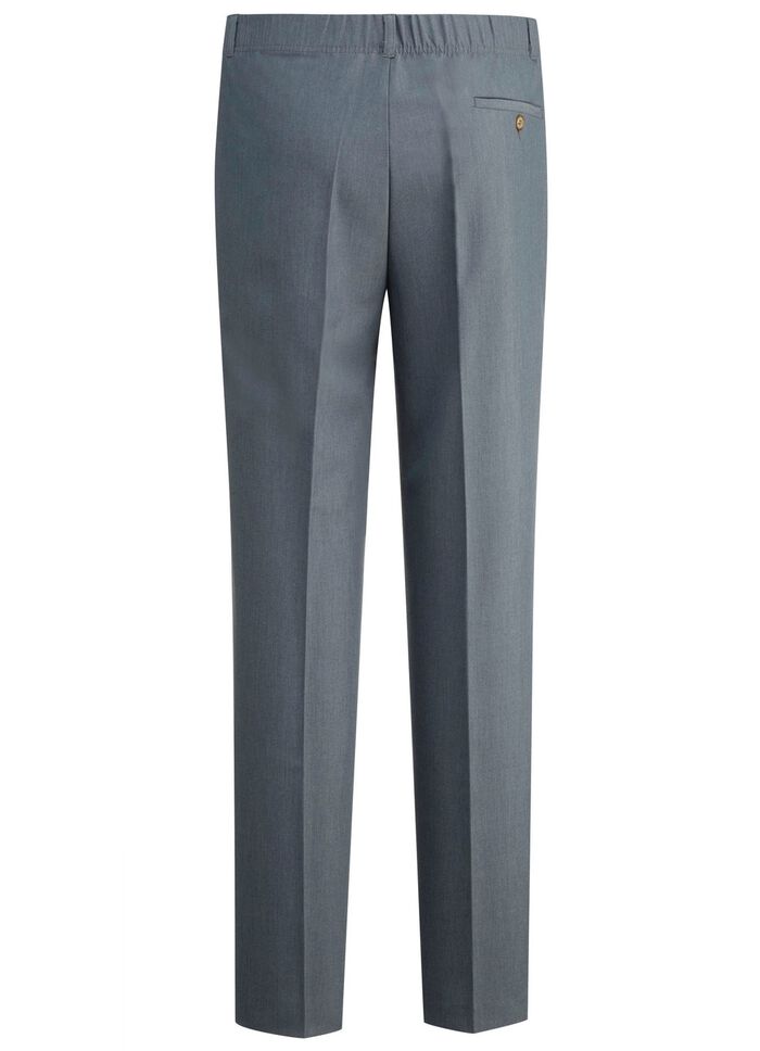 "Klaus Modelle"-Hose mit Bundfalten in 3 Farben RAUCHBLAU MELIERT