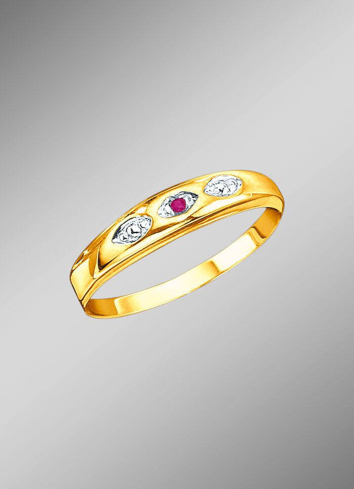 Damenring mit echt Rubin 