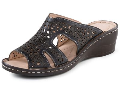 ELENA EDEN, sommerliche Damen-Pantoletten, aus Leder 