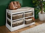 Sitzbank aus massivem Holz mit Weidenk&ouml;rben 