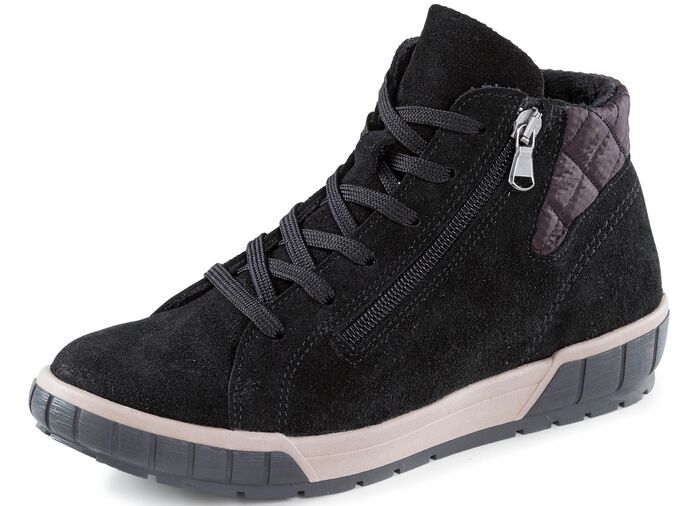 ELENA EDEN Schn&uuml;r-Bootie mit zwei Seitenrei&szlig;verschl&uuml;ssen SCHWARZ