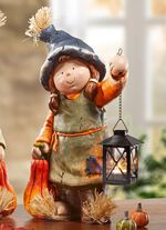 Herbstkinder mit K&uuml;rbis und Laterne 