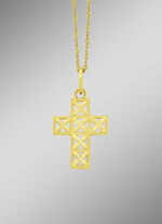 Durchbrochener Kreuz-Anh&auml;nger aus Gold 