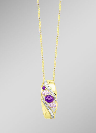 Anh&auml;nger mit Amethyst und Zirkonia 