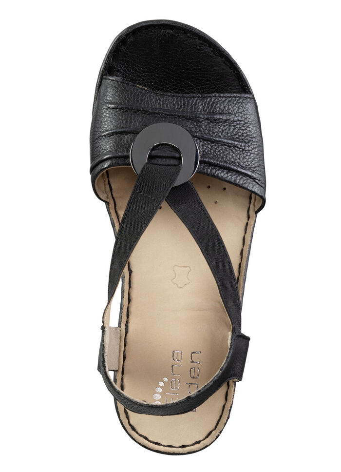 ELENA EDEN, leichte Damen-Sandalen, Weite H, mit Elastik-Bandage SCHWARZ