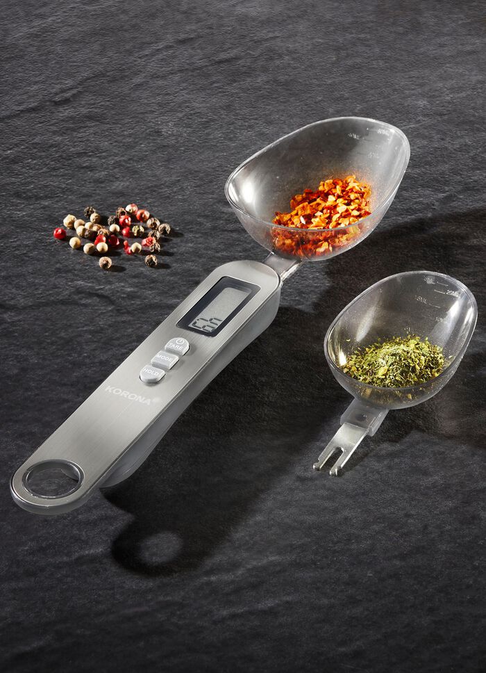 L&ouml;ffelwaage mit 2 Wiegel&ouml;ffeln 