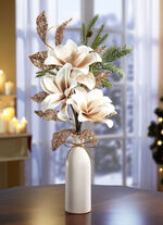 Soft-Magnolie-Arrangement in Keramikvase 