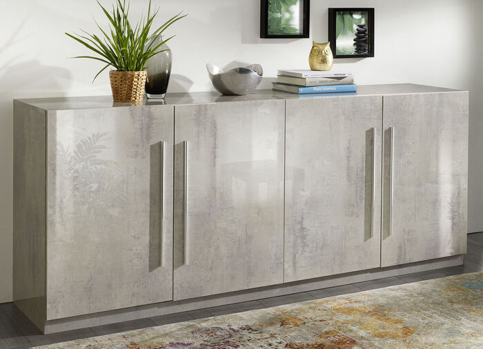 Sideboard, 3-türig mit hochglänzenden Oberflächen MARMOROPTIK