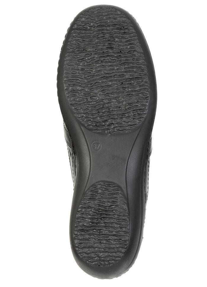 ELENA EDEN, bequeme Damen-Slipper, Weite H, mit herausnehmbarem Fu&szlig;bett SCHWARZ