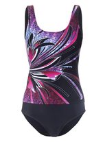 Pacific Fashion Tankini mit platziertem Druckdessin und Softschalen SCHWARZ-BEERE