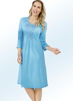 Nachthemd mit sch&ouml;ner Motivspitze und 3/4-langen &Auml;rmeln T&Uuml;RKIS