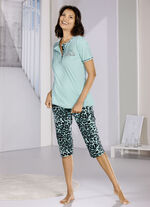 Schlafanzug, Knopfleiste und kurzen Ärmeln 