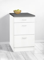 Unterschrank mit 1 Schublade und 2 Ausz&uuml;gen WEISS