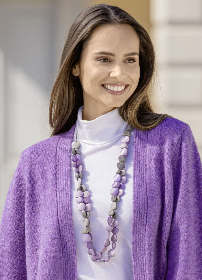 Handgefertigte Halskette mit Holzperlen 