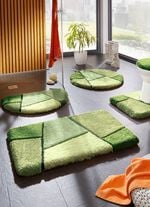 Farbenfrohe Badgarnitur mit rutschhemmender R&uuml;ckseite GR&Uuml;N