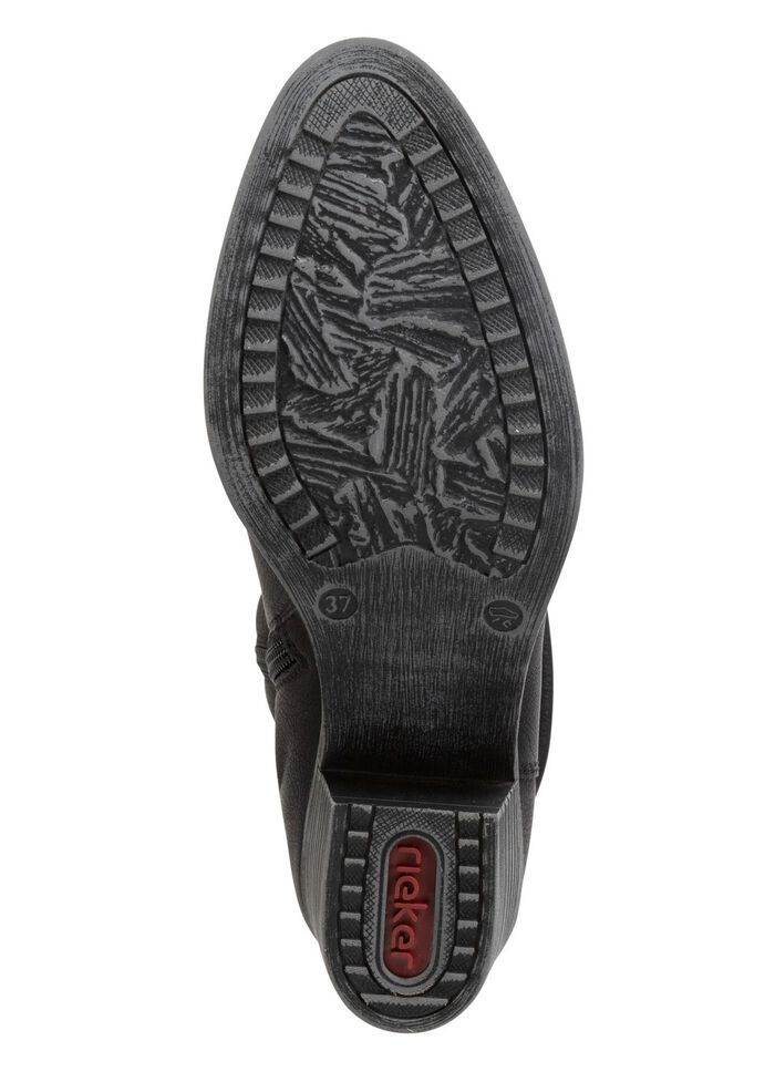 Rieker Western-Stiefelette aus weichem Synthetikmaterial mit Raffung SCHWARZ
