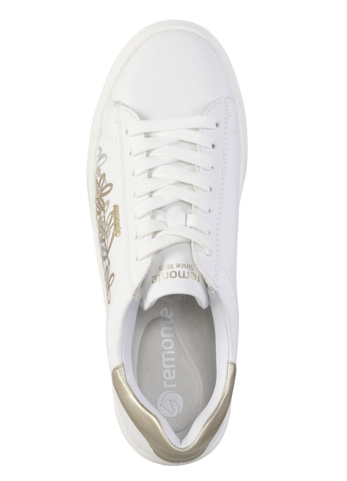 Remonte Sneaker mit verspieltem Blüten-Druck WEISS-BRONZE