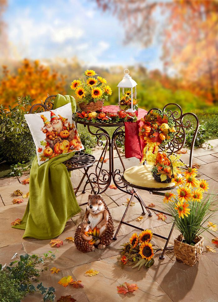 Herbstliche Kissenbezug in Samtoptik 