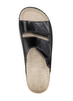 Klassische Herren-Pantoletten, mit Klettverschluss SCHWARZ