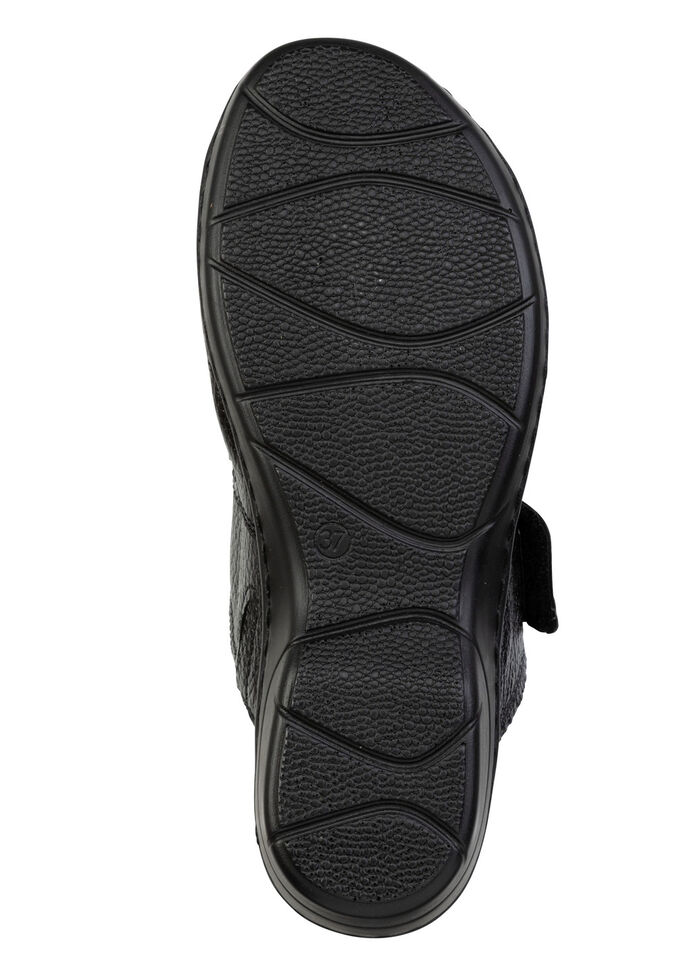 ELENA EDEN, bequeme Damen-Pantoletten, Weite H, mit herausnehmbarem Fußbett SCHWARZ