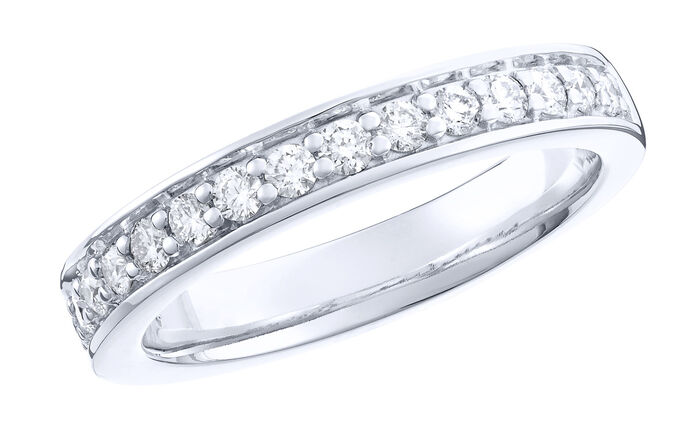 Platin Memoire-Ring mit lupenreinen Brillanten 