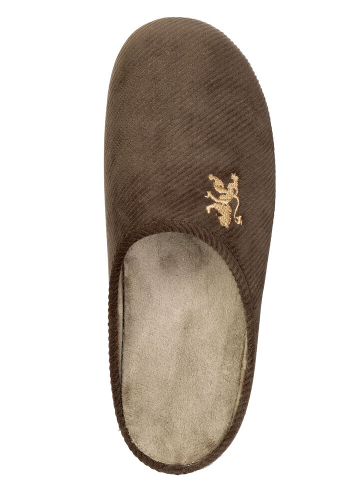 Elegante Herren-Hausschuhe, mit herausnehmbarem Fußbett BRAUN