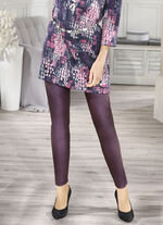 Leggings in feiner Glanz-Optik AUBERGINE