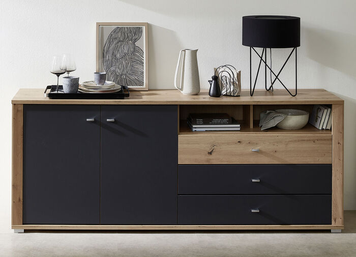 Sideboard mit LED-Beleuchtung und Softclose 