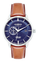 Zeppelin-Automatik-Herrenuhr mit Edelstahlgehäuse und Lederband 