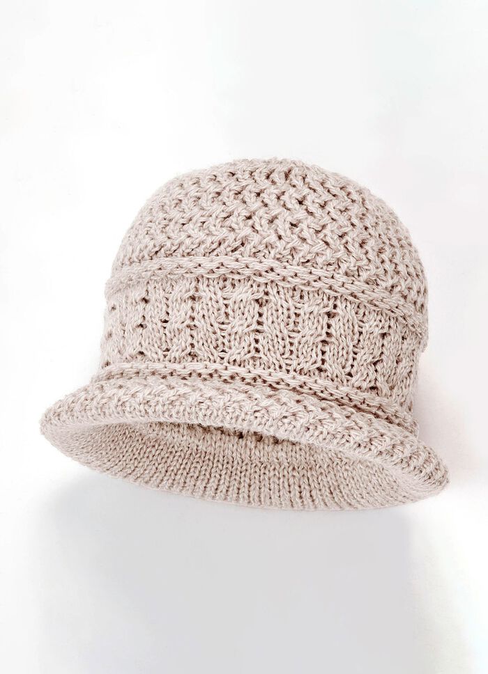 Warmer Damen-Hut, mit Rundum-Gummizug SAND